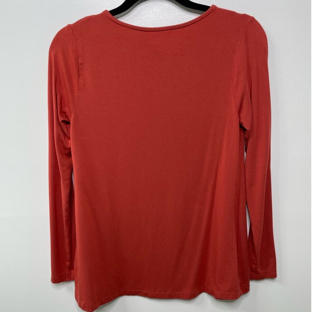 Soft Surroundings Long Sleeve T-Shirt Cut-Away Jersey Knit Rust Red Womens‎ XS - Picture 6 of 9